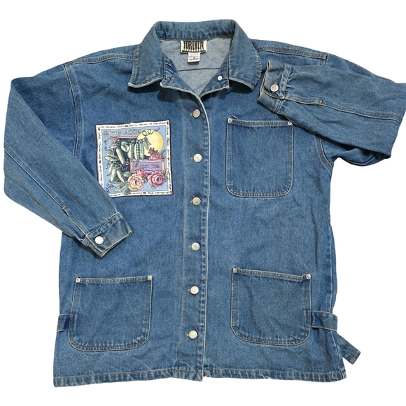 Forenza Jackets & Blazers - 90s Vintage Forenza Denim Jacket Western Patched Boho Small